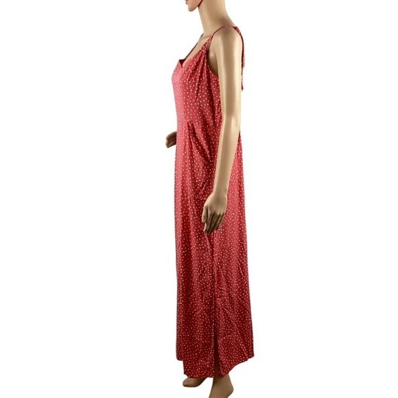 41 Hawthorn Beatriz Maxi Dress with Side Slit Size XS Coral Polka Dot - Picture 4 of 7